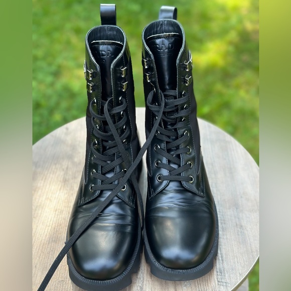 Prada logo-plague ankle boots, Size 39 - Picture 3 of 10